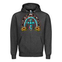 Charcoal Heather cross rainbow Zipper Hoodie - JahusDesignShop