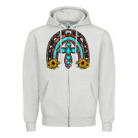 Cross Rainbow Zipper Hoodie | Teevron