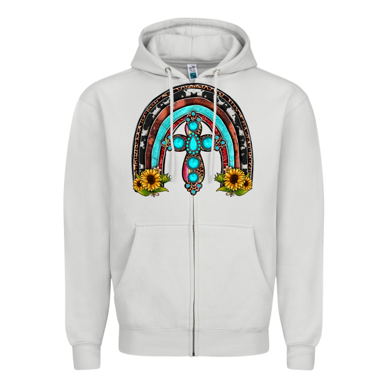 Cross Rainbow Zipper Hoodie by JahusDesignShop | Teevron