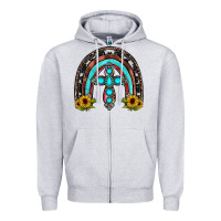 Heather Grey cross rainbow Zipper Hoodie - JahusDesignShop