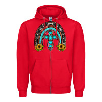 Red cross rainbow Zipper Hoodie - JahusDesignShop