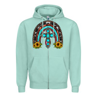 Seafoam cross rainbow Zipper Hoodie - JahusDesignShop