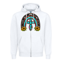 White cross rainbow Zipper Hoodie - JahusDesignShop