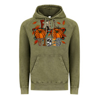 Vintage Olive autumn style with pumpkins Vintage Hoodie - CowhideDigitalArt