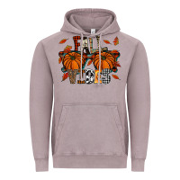 Vintage Zinc autumn style with pumpkins Vintage Hoodie - CowhideDigitalArt