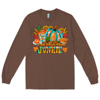Chestnut Pumpkin Spice Junkie Long Sleeve Tee - CowhideDigitalArt