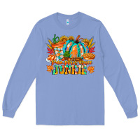 Colony Blue Pumpkin Spice Junkie Long Sleeve Tee - CowhideDigitalArt