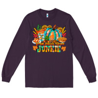 Plum Pumpkin Spice Junkie Long Sleeve Tee - CowhideDigitalArt