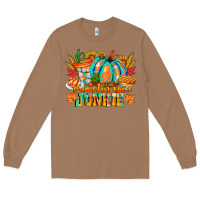 Toasted Coconut Pumpkin Spice Junkie Long Sleeve Tee - CowhideDigitalArt