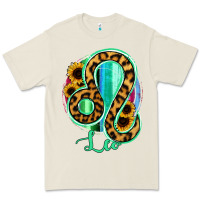 Bone Leo Zodiac Sign Sunflower Leopard Serape Premium Tee - RanaPortraitStore