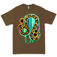 Cacao Leo Zodiac Sign Sunflower Leopard Serape Premium Tee - RanaPortraitStore