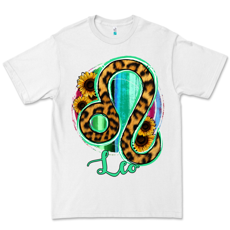Leo Zodiac Sign Sunflower Leopard Serape Premium Tee by RanaPortraitStore | Teevron