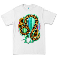 White Leo Zodiac Sign Sunflower Leopard Serape Premium Tee - RanaPortraitStore