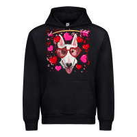 Black Valentine's day  bull terrier Urban Hoodie - RanaPortraitStore