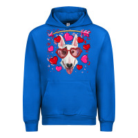 Cobalt Valentine's day  bull terrier Urban Hoodie - RanaPortraitStore