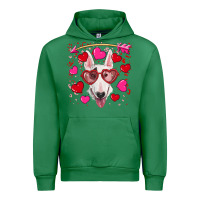 Emerald Valentine's day  bull terrier Urban Hoodie - RanaPortraitStore