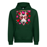 Forest Green Valentine's day  bull terrier Urban Hoodie - RanaPortraitStore