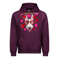 Mauve Wine Valentine's day  bull terrier Urban Hoodie - RanaPortraitStore