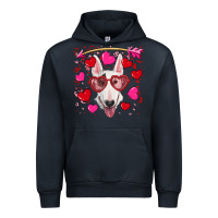 Navy Valentine's day  bull terrier Urban Hoodie - RanaPortraitStore
