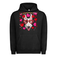 Pigment Black Valentine's day  bull terrier Urban Hoodie - RanaPortraitStore