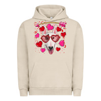 Pigment French Oak Valentine's day  bull terrier Urban Hoodie - RanaPortraitStore