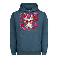 Pigment Midnight Navy Valentine's day  bull terrier Urban Hoodie - RanaPortraitStore