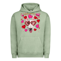 Pigment Oil Green Valentine's day  bull terrier Urban Hoodie - RanaPortraitStore