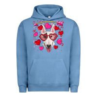 Pigment Pebble Blue Valentine's day  bull terrier Urban Hoodie - RanaPortraitStore