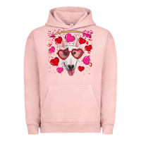 Pigment Salmon Valentine's day  bull terrier Urban Hoodie - RanaPortraitStore
