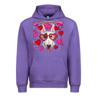 Tulip Valentine's day  bull terrier Urban Hoodie - RanaPortraitStore