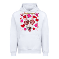 White Valentine's day  bull terrier Urban Hoodie - RanaPortraitStore