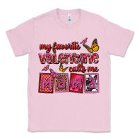Bubblegum Pink my favorite valentine calls me mama Classic Tee - OliviaCreatesArt
