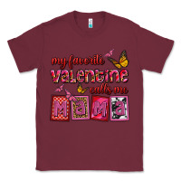 Burgundy my favorite valentine calls me mama Classic Tee - OliviaCreatesArt