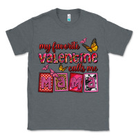 Charcoal Heather my favorite valentine calls me mama Classic Tee - OliviaCreatesArt