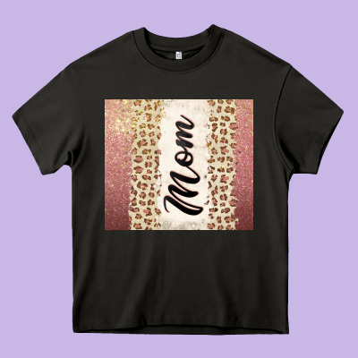 Rose Gold Mom Leopard Glitter Heavy Core Tee Designed By Cowgirlartshop