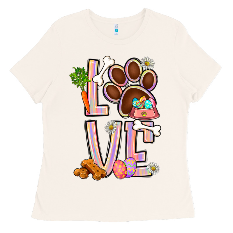 Tie Dye Easter Love Dog Paw Ladies Tee by BundleAndBundleShop | Teevron