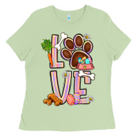 Matcha Tie dye easter love dog paw Ladies Tee - BundleAndBundleShop