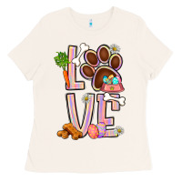 Bone Tie dye easter love dog paw Ladies Tee - BundleAndBundleShop