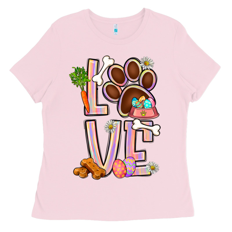 Tie Dye Easter Love Dog Paw Ladies Tee by BundleAndBundleShop | Teevron
