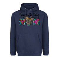 Navy french bulldog mom Heavyweight Hoodie - RanaPortraitStore