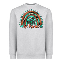 Heather Grey be kind western turquoise rainbow Heavyweight Sweatshirt - JahusDesignShop