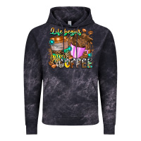 Cloud Black Life Begins After Coffee Vintage Hoodie - CowhideDigitalArt