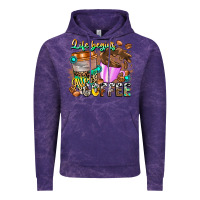 Cloud Purple Life Begins After Coffee Vintage Hoodie - CowhideDigitalArt