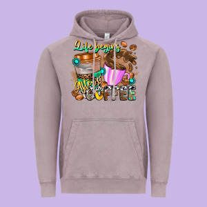 Life Begins After Coffee Vintage Hoodie Designed By Cowhidedigitalart