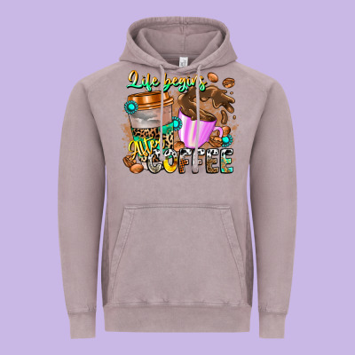 Life Begins After Coffee Vintage Hoodie Designed By Cowhidedigitalart