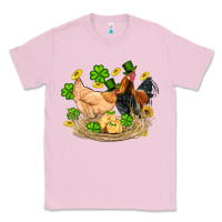 Bubblegum Pink st patricks day farm chicken rooster chick  shamrock gold Classic Tee - Artiststas