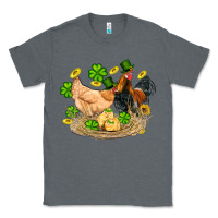 Charcoal Heather st patricks day farm chicken rooster chick  shamrock gold Classic Tee - Artiststas
