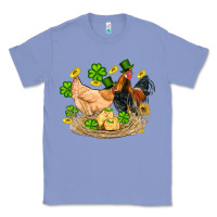 Colony Blue st patricks day farm chicken rooster chick  shamrock gold Classic Tee - Artiststas