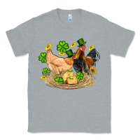 Heather Grey st patricks day farm chicken rooster chick  shamrock gold Classic Tee - Artiststas
