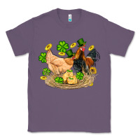 Lavender st patricks day farm chicken rooster chick  shamrock gold Classic Tee - Artiststas